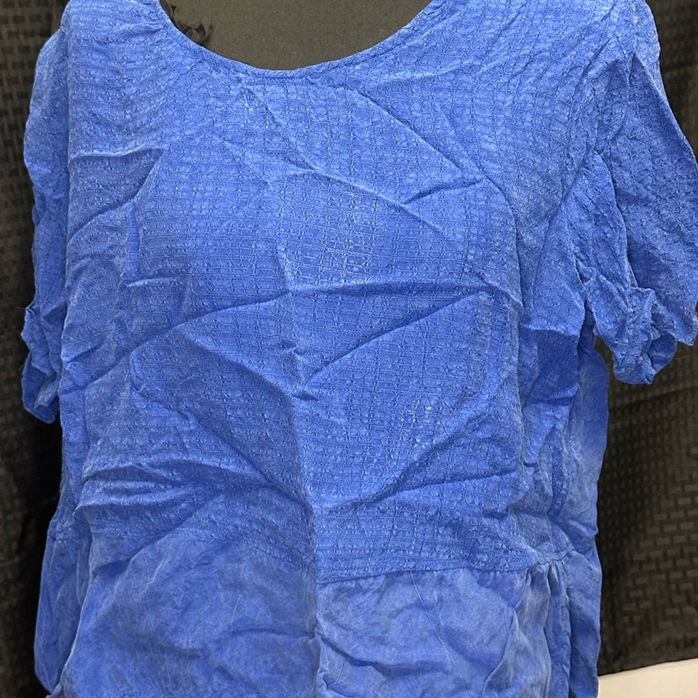 Rabbit Rabbit Rabbit Royal Blue Textured Short Sleeve Top - Picture 3 of 7
